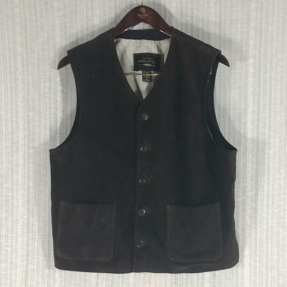 Banana Republic Genuine Leather Vest - Size Medium